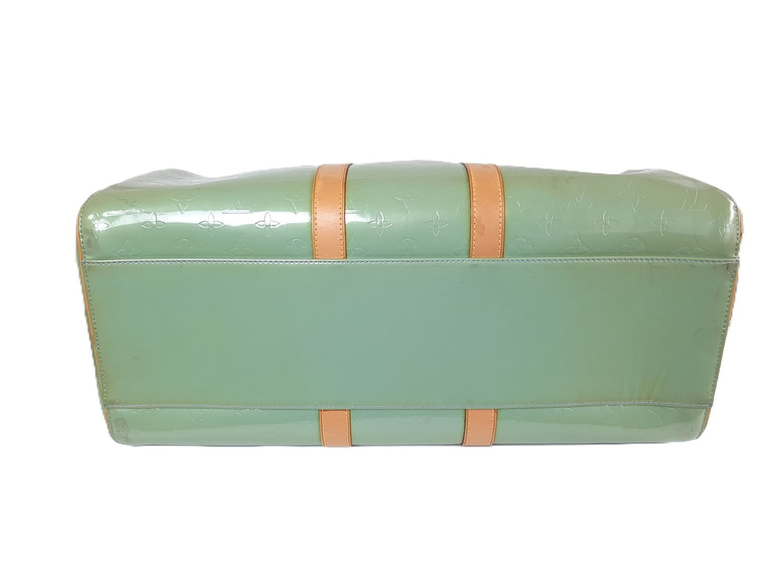 Louis Vuitton Vernis Mercer Boston Hand Bag Light Green M91001 BA09192