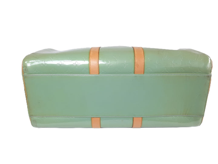 Louis Vuitton Vernis Mercer Boston Hand Bag Light Green M91001 BA09192