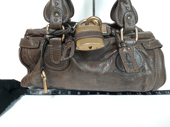 Chloe Paddington Dark Brown Glod Padlock Key Women's Hand Shoulder Bag13