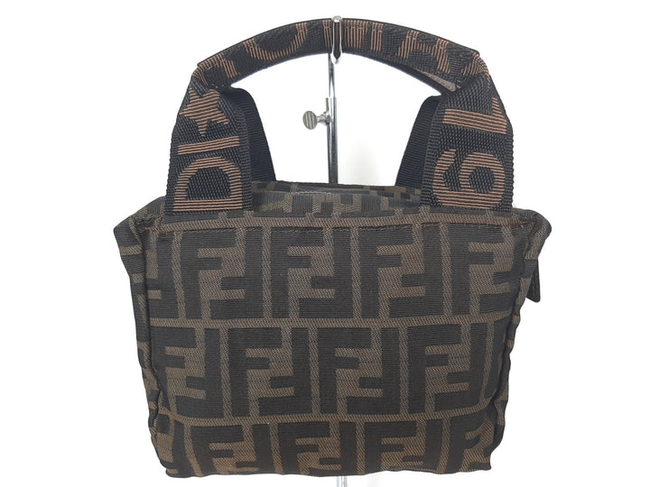 Fendi Zucca Mamma Baguette Brown Hand Bag Pouch Gold Hardware Canvas Leather1