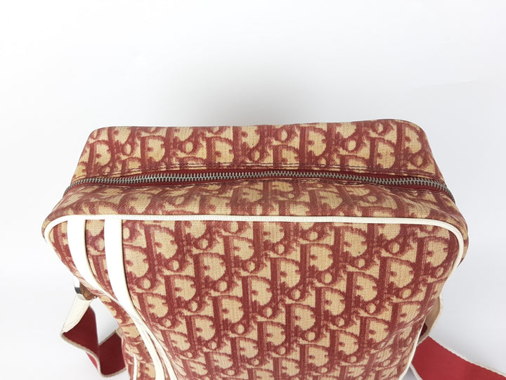 Christian Dior Trotter Canvas Pouch Shoulder Bag Red White No 1 Long Strap4