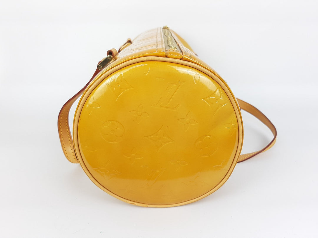 Louis Vuitton Vernis Bedford Hand Bag M91006 Monogram Yellow TH09688