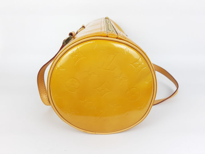 Louis Vuitton Vernis Bedford Hand Bag M91006 Monogram Yellow TH09688
