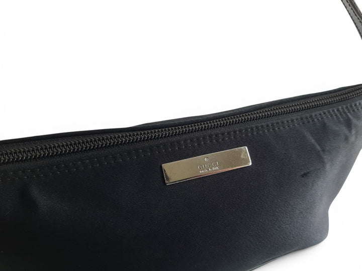 Gucci Bag Accessory Pouch Purse GG Canvas Black Silver Hardware1