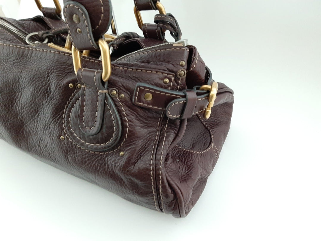 Chloe Paddington Brown Glod Padlock Key Women's Hand Shoulder Bag9