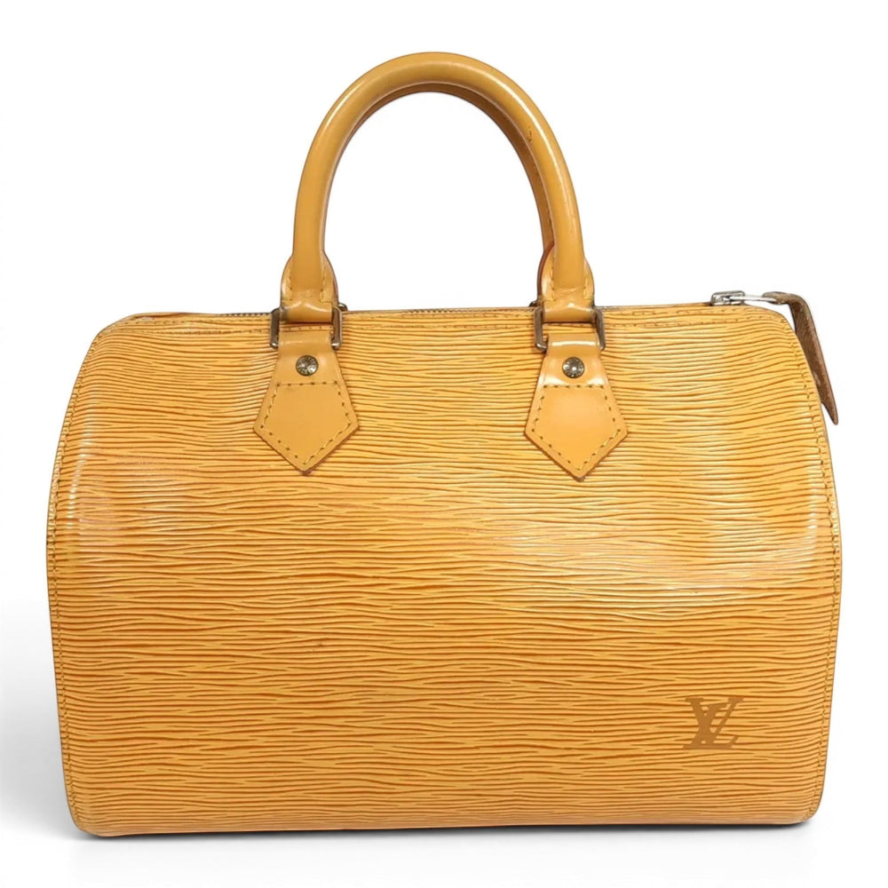 Louis Vuitton Handbag Speedy 25 Epi Leather M43019 Yellow Boston VI1914 Padlock1