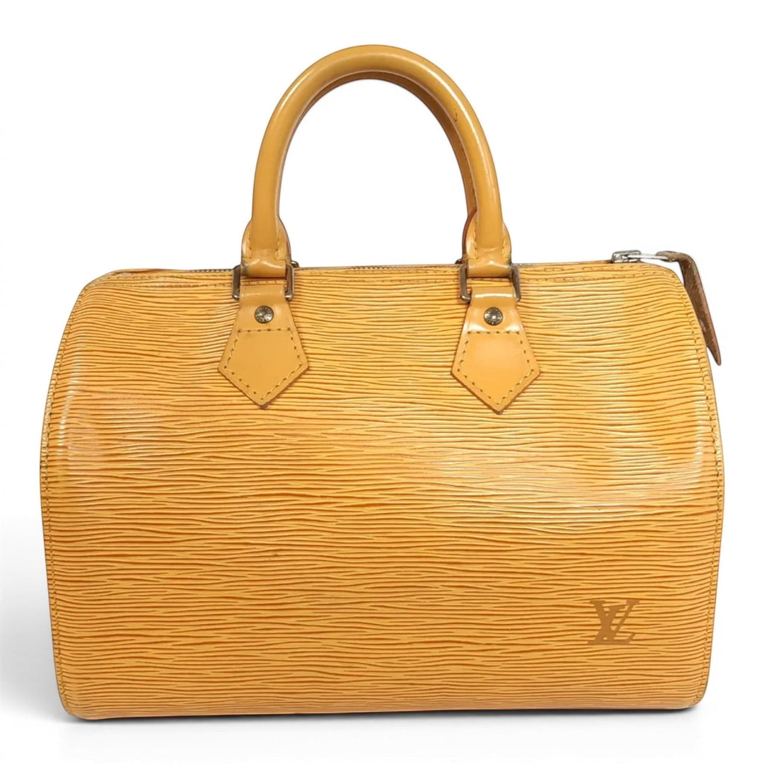 Louis Vuitton Handbag Speedy 25 Epi Leather M43019 Yellow Boston VI1914 Padlock1