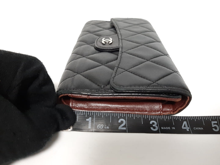 CHANEL Matelasse Long Wallet Leather Black With Box Guarantee Card18