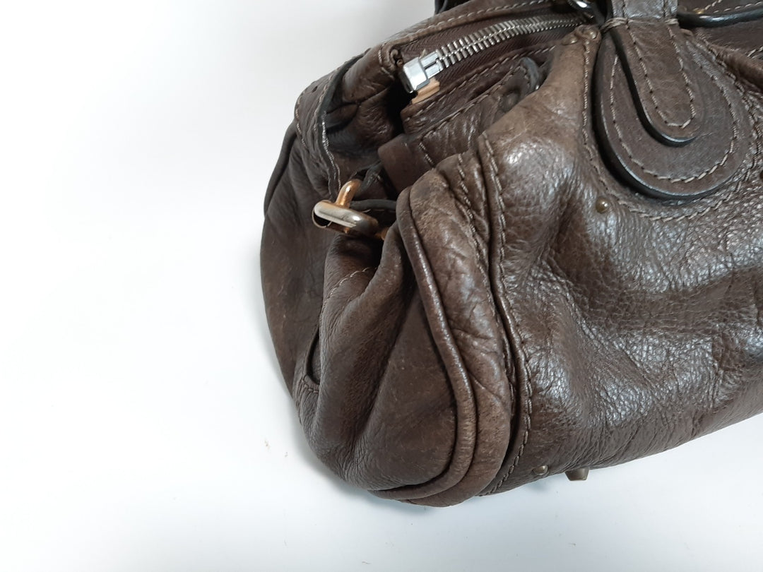 Chloe Paddington Dark Brown Glod Padlock Key Women's Hand Shoulder Bag6