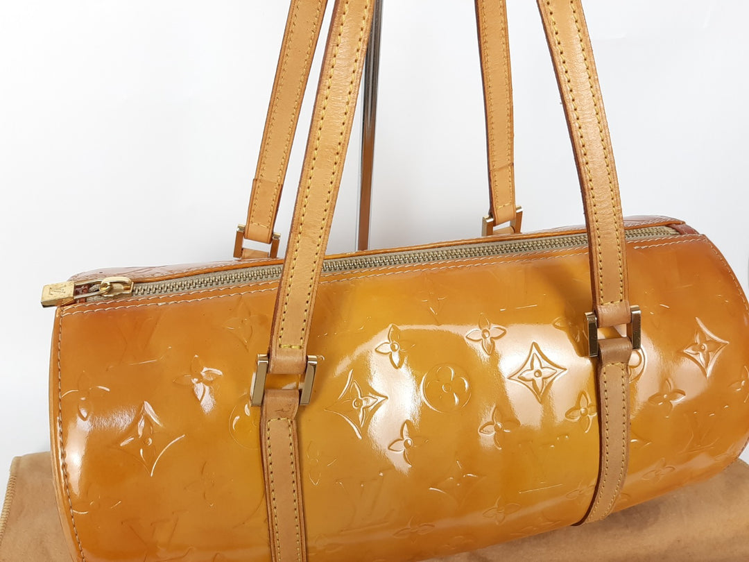 Louis Vuitton Vernis Bedford Hand Bag M91006 Monogram Yellow VI19182