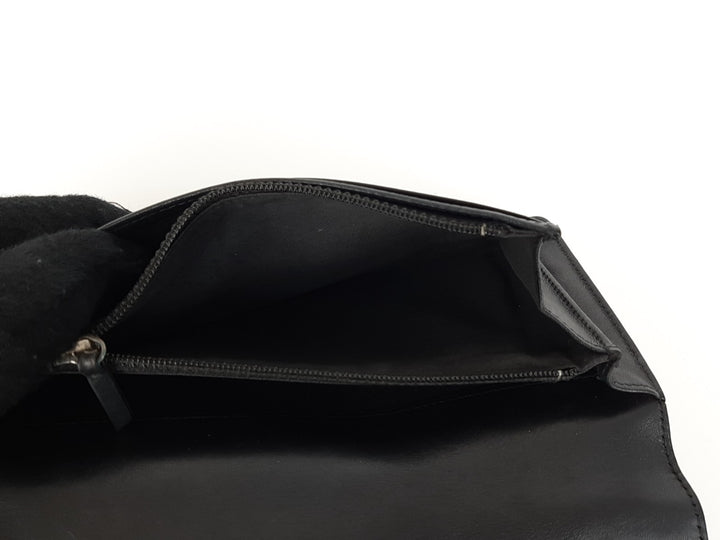 CHANEL CC Logo Black Leather Bifold Long Wallet Silver Hardware with Box5