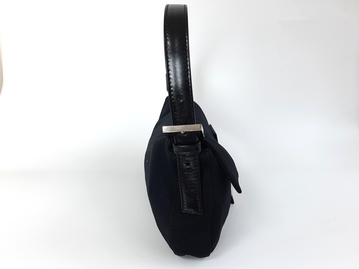 FENDI Zucca Mamma Baguette Shoulder Hand Bag Canvas Leather Black4