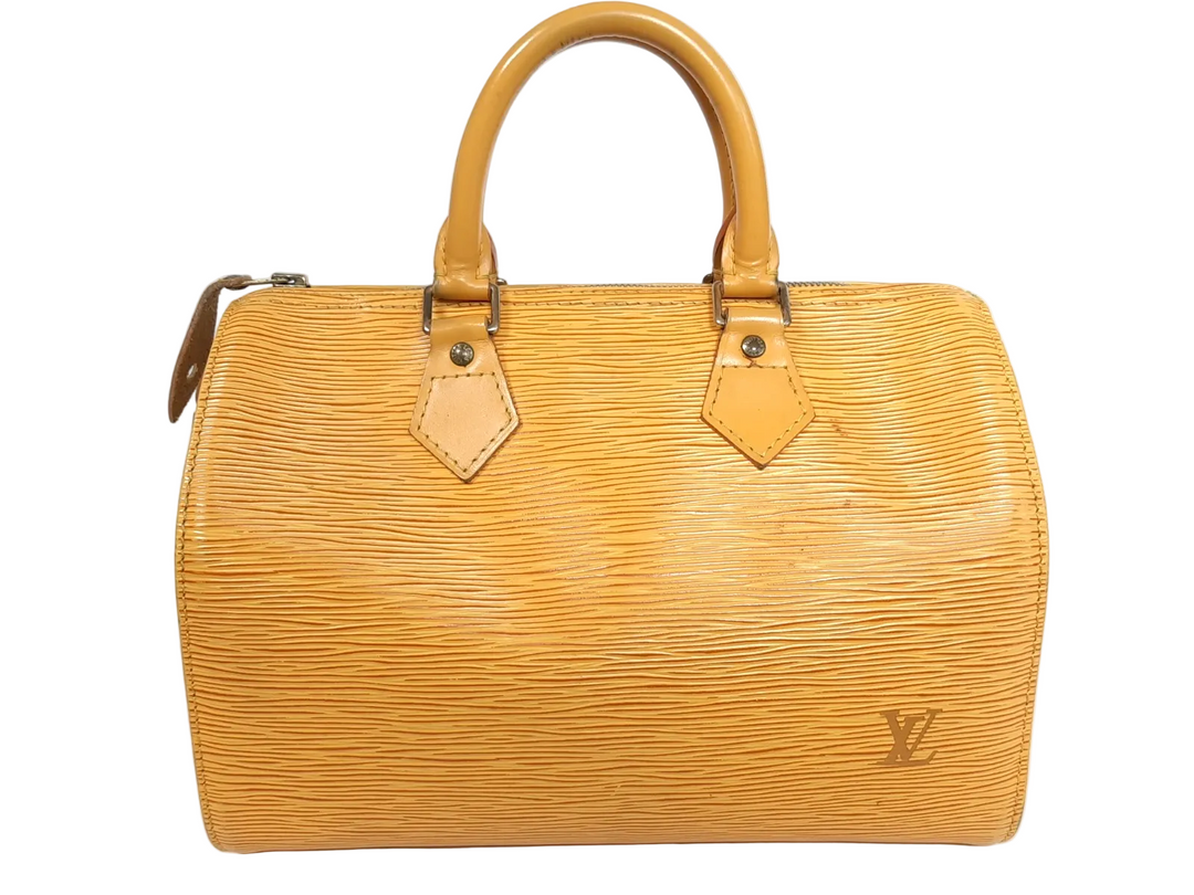 Louis Vuitton Handbag Speedy 25 Epi Leather M43019 Yellow Boston VI1914 Padlock2