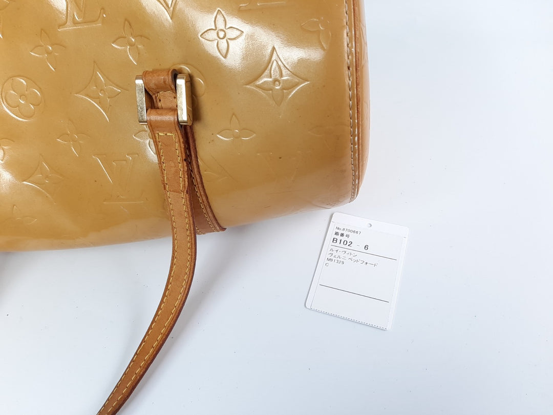 Louis Vuitton Vernis Bedford Hand Bag M91006 Vernis Monogram Yellow TH192812