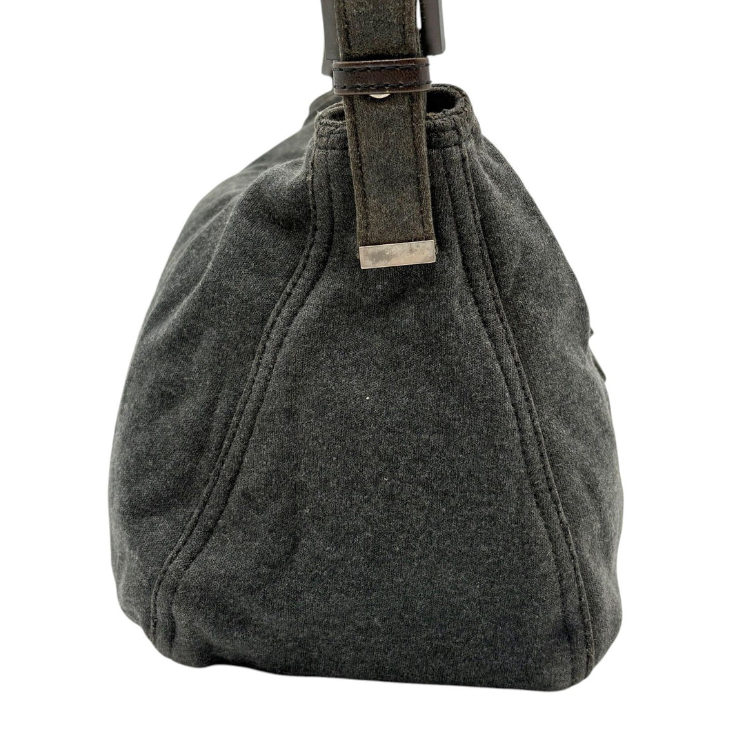 FENDI Zucca Mamma Baguette Shoulder Hand Bag Canvas Leather Gray3