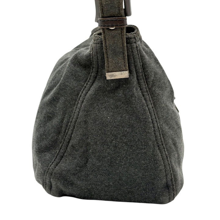 FENDI Zucca Mamma Baguette Shoulder Hand Bag Canvas Leather Gray3