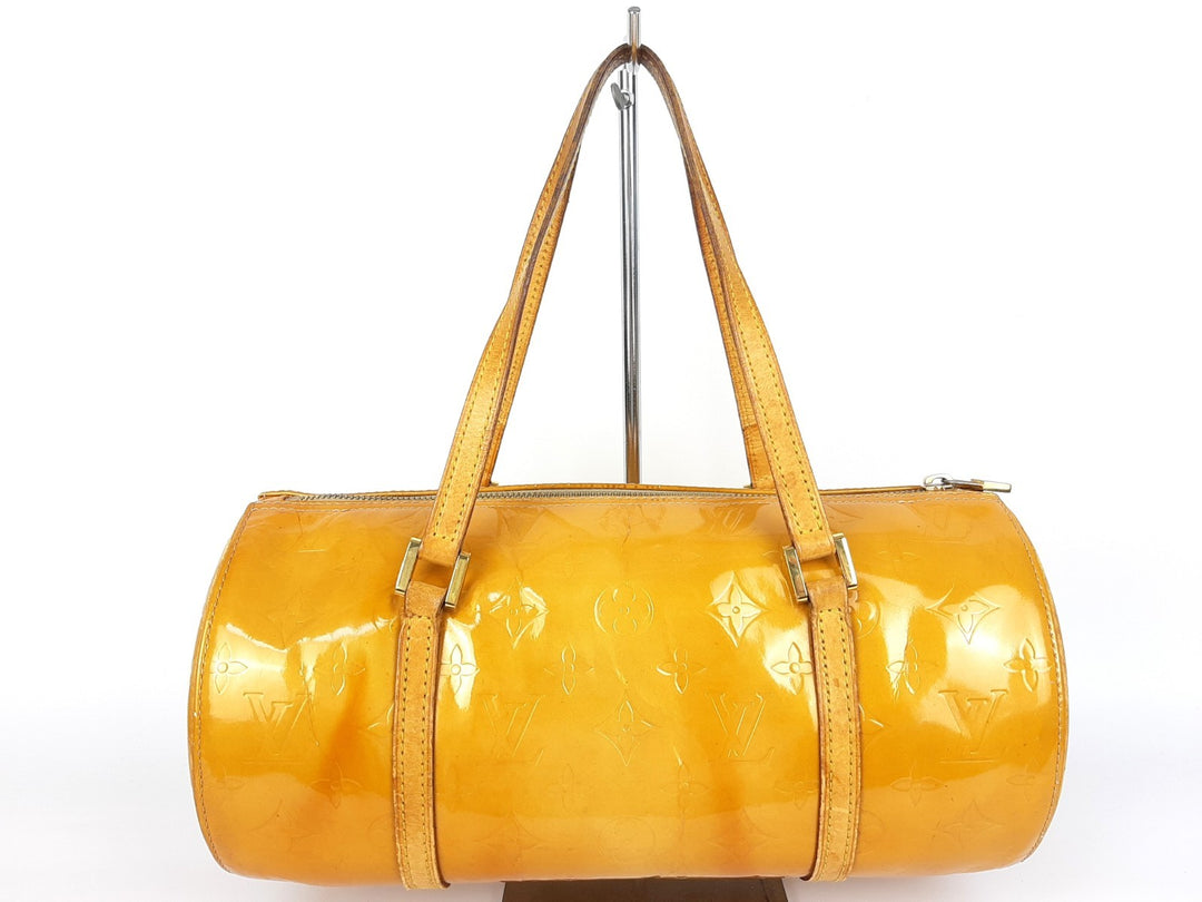 Louis Vuitton Vernis Bedford Hand Bag M91006 Monogram Yellow TH09581