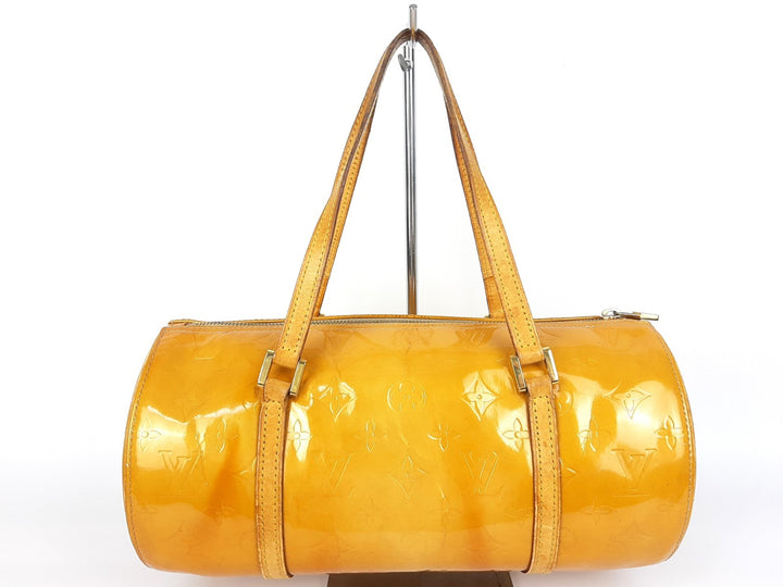 Louis Vuitton Vernis Bedford Hand Bag M91006 Monogram Yellow TH09581