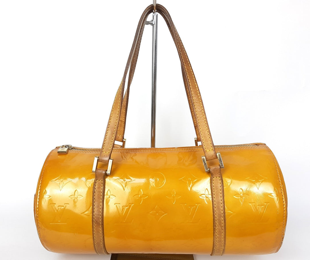 Louis Vuitton Vernis Bedford Hand Bag M91006 Monogram Yellow VI00920