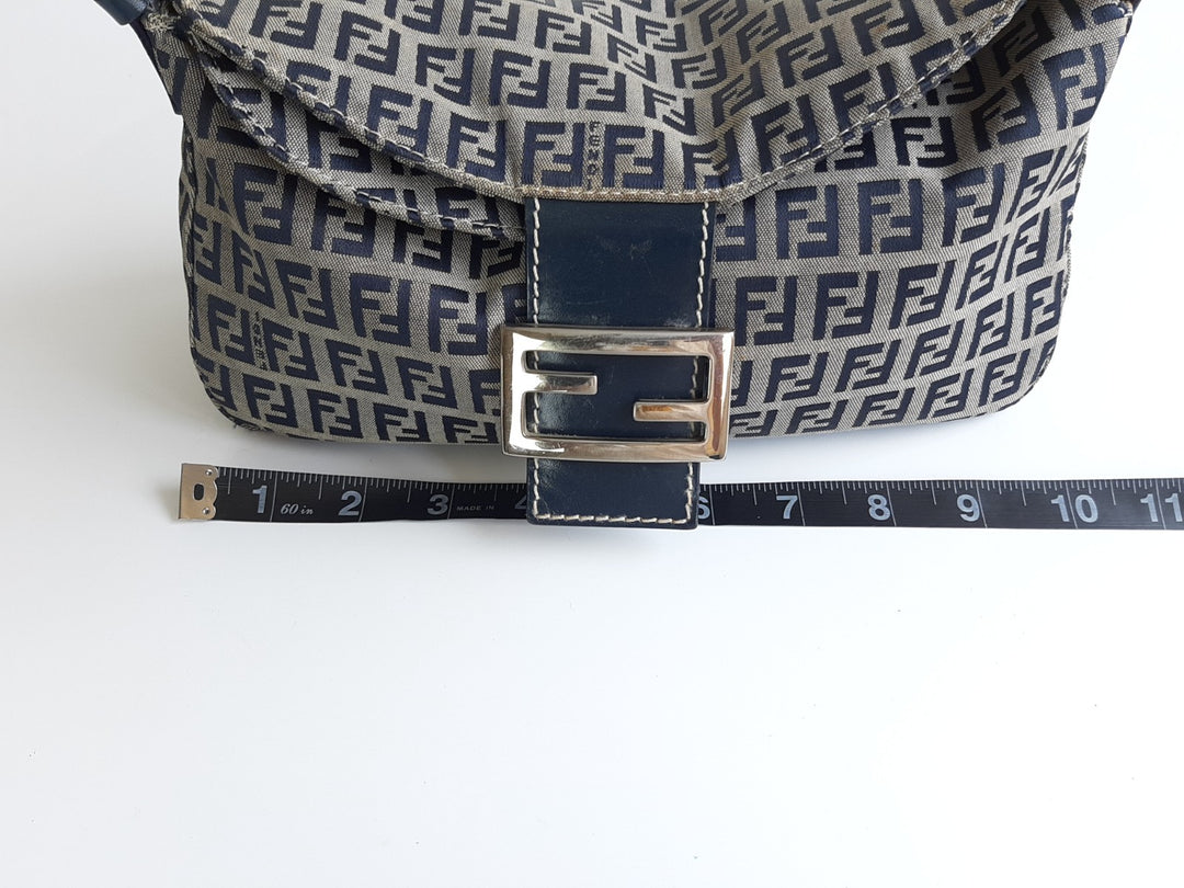 FENDI Zucca Mamma Baguette Shoulder Hand Bag Canvas Leather Gray16