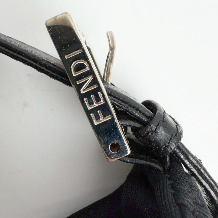 FENDI Zucca Mamma Baguette Shoulder Hand Bag Canvas Leather Black11