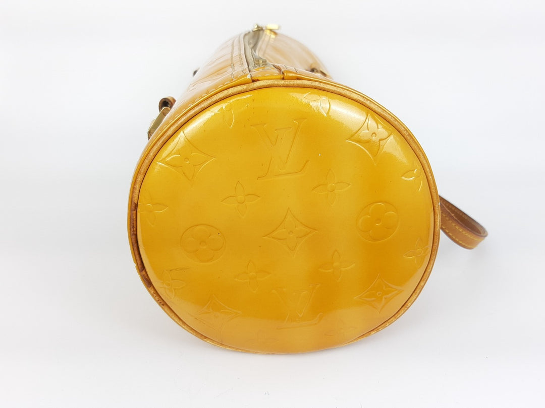 Louis Vuitton Vernis Bedford Hand Bag M91006 Monogram Yellow TH09587