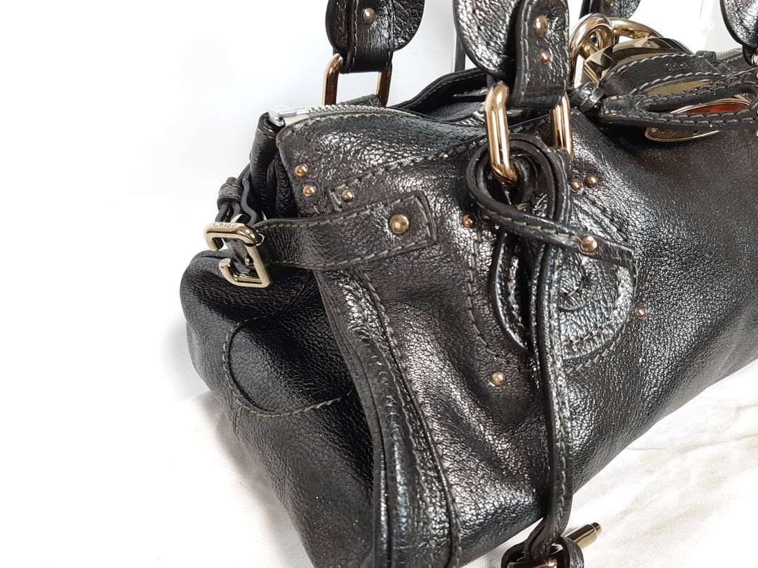 Chloe Paddington Dark Brown Bronze Glod Padlock Key Hand Shoulder Bag Dust Bag2