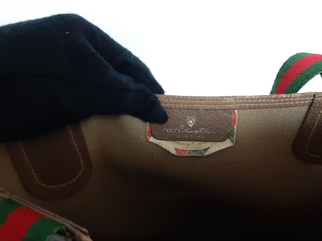 Gucci Sherry Line Tote Bag Shoulder Bag GG Pattern Brown PVC Leather10