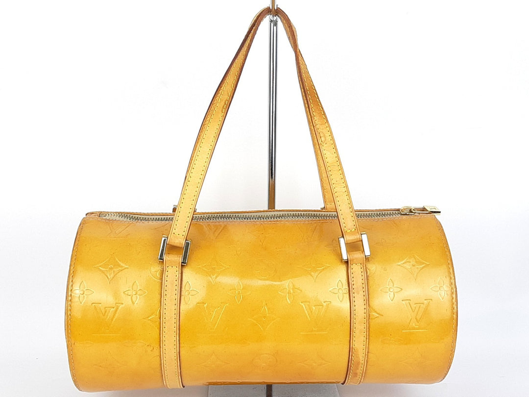 Louis Vuitton Vernis Bedford Hand Bag M91006 Monogram Yellow TH19281
