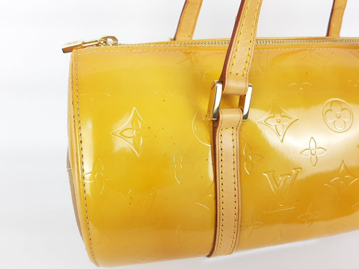 Louis Vuitton Vernis Bedford Hand Bag M91006 Monogram Yellow TH09683