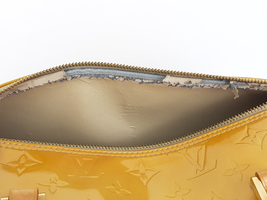 Louis Vuitton Vernis Bedford Hand Bag M91006 Monogram Yellow VI090910