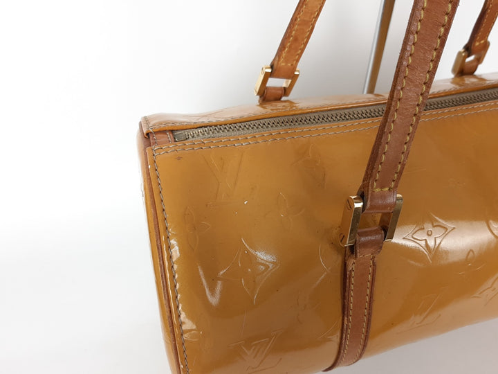 Louis Vuitton Vernis Bedford Hand Bag M91006 Monogram Yellow VI19184