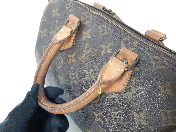 Louis Vuitton Monogram Speedy 25 M41528 Boston Bag Hand Bag MI0911 Padlock Key7