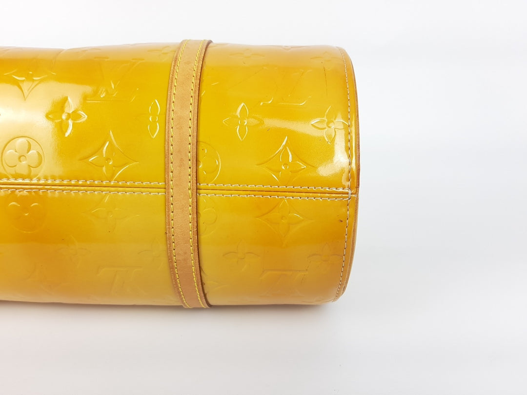 Louis Vuitton Vernis Bedford Hand Bag M91006 Monogram Yellow VI0969 Dust Bag7