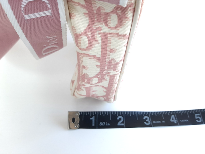 Christian Dior Trotter Canvas Shoulder Bag Pink Silver Shoulder Strap15