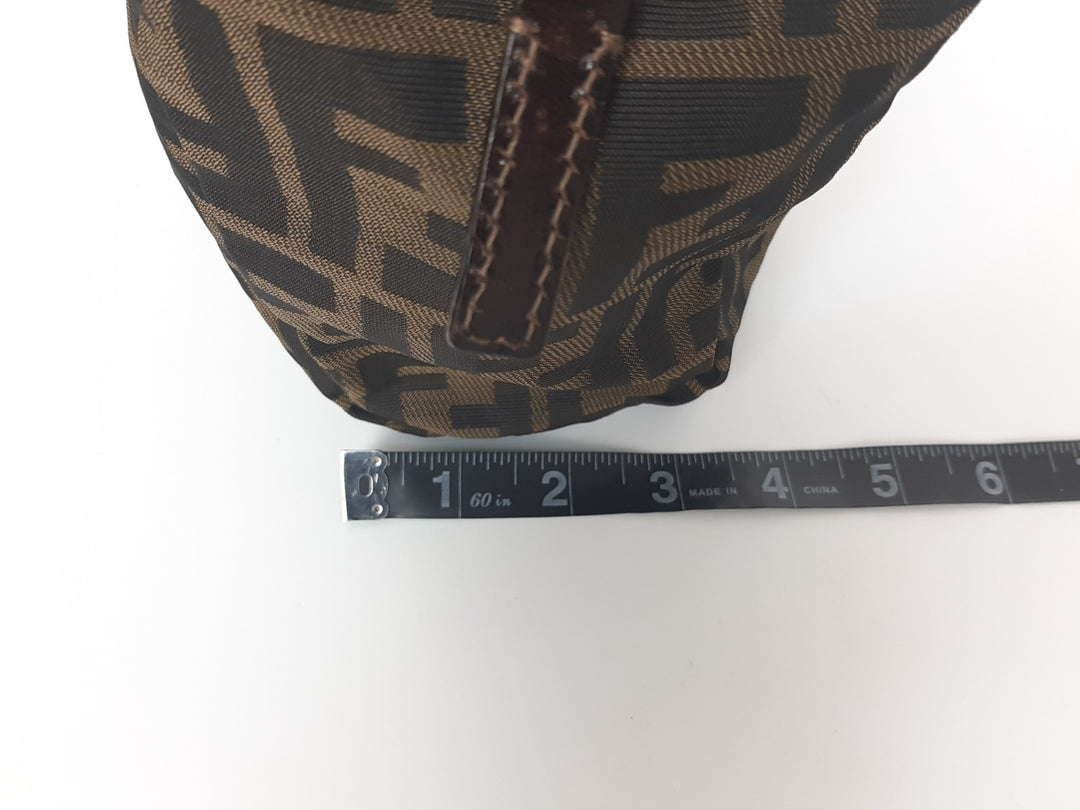 Fendi Zucca Mamma Baguette Brown Hand Bag Pouch Gold Hardware Canvas Leather11