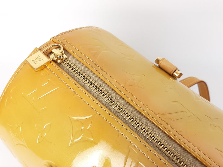 Louis Vuitton Vernis Bedford Hand Bag M91006 Monogram Yellow TH09396