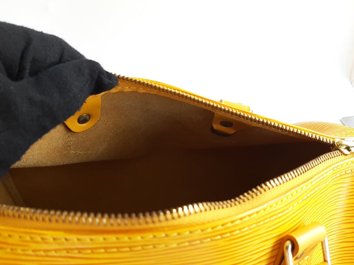 Louis Vuitton Handbag Speedy 25 Epi Leather M43019 Yellow Boston VI0955 Padlock13