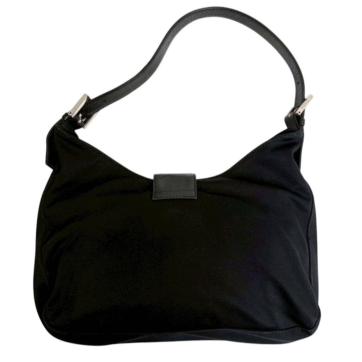 FENDI Zucca Mamma Baguette Shoulder Hand Bag Canvas Leather Black1