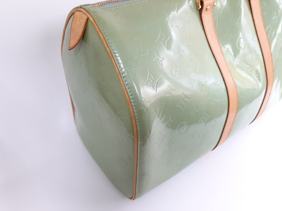 Louis Vuitton Vernis Mercer Boston Hand Bag Light Green M91001 BA09197