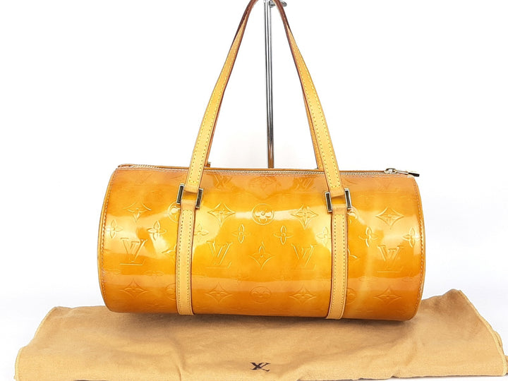 Louis Vuitton Vernis Bedford Hand Bag M91006 Monogram Yellow TH09591