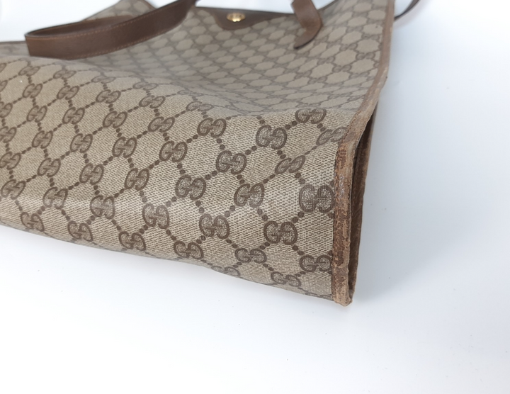 Gucci Sherry Line Tote Bag Shoulder Bag GG Pattern Brown PVC Leather5