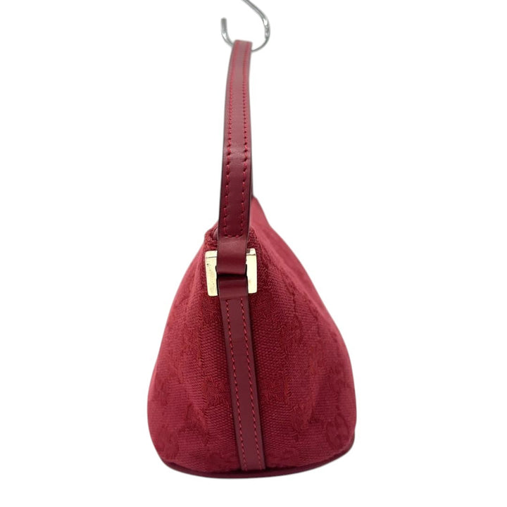 Gucci Bag Accessory Pouch Purse GG Canvas Red Silver Hardware5