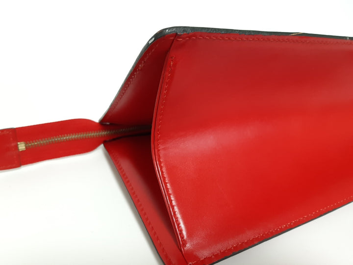 Louis Vuitton Sac Triangle Epi Handbag M52097 Red Gold Hardware MI09554