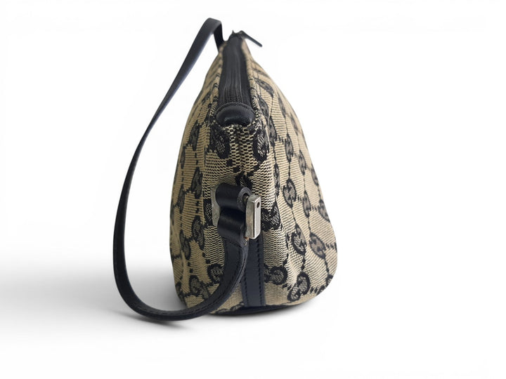 Gucci Bag Accessory Pouch Purse GG Canvas Gray Brown Silver Hardware3