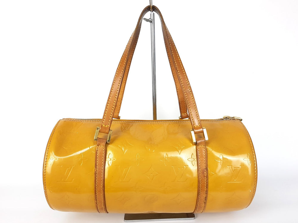 Louis Vuitton Vernis Bedford Hand Bag M91006 Monogram Yellow VI19181
