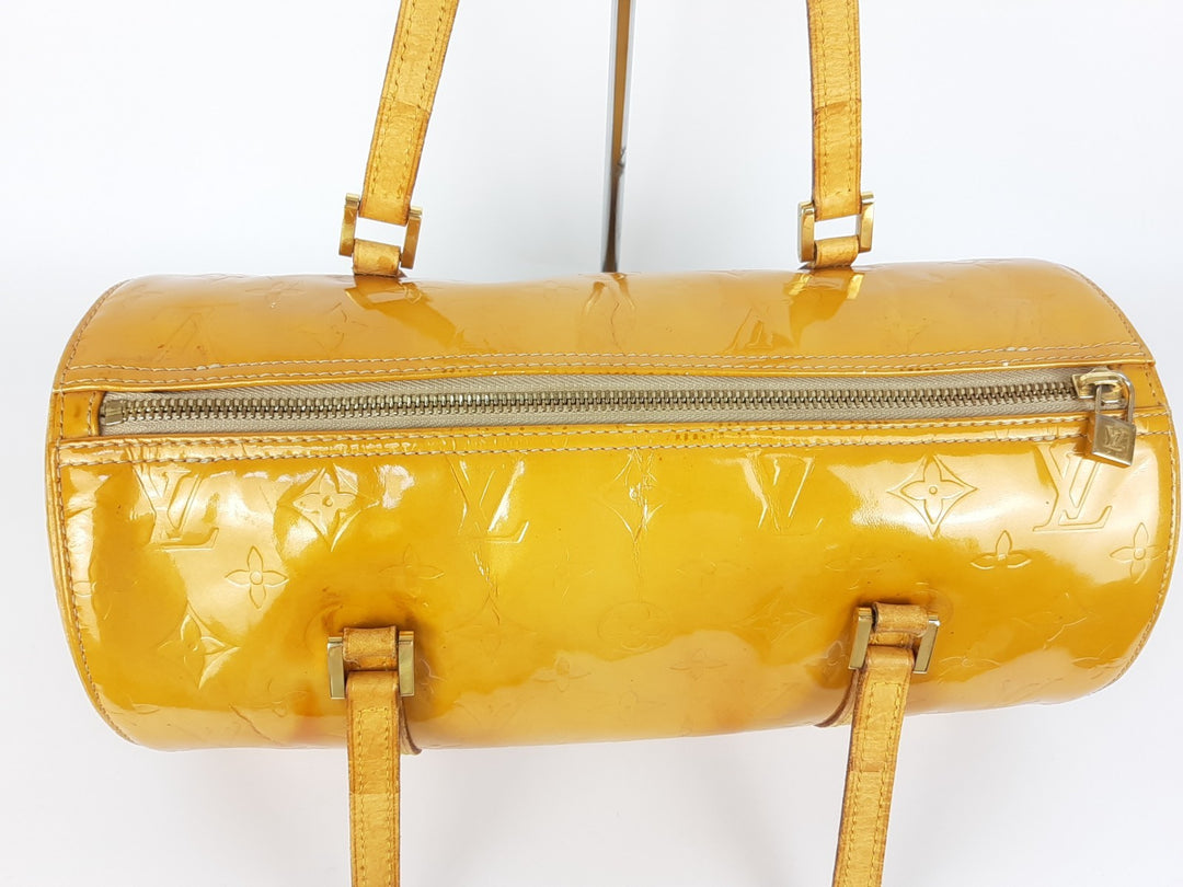 Louis Vuitton Vernis Bedford Hand Bag M91006 Monogram Yellow TH09584
