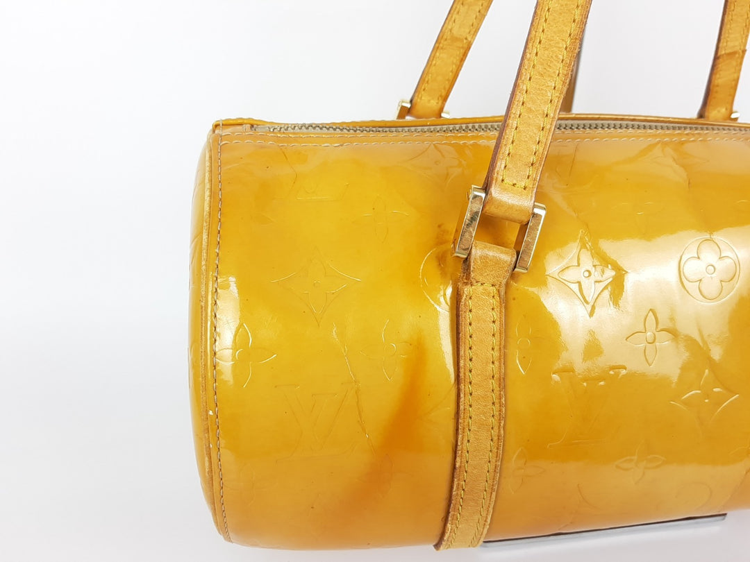 Louis Vuitton Vernis Bedford Hand Bag M91006 Monogram Yellow TH09583