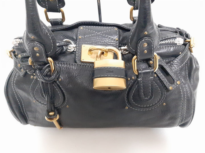Chloe Paddington Black Glod Padlock Key Women's Hand Shoulder Bag Dust Bag2