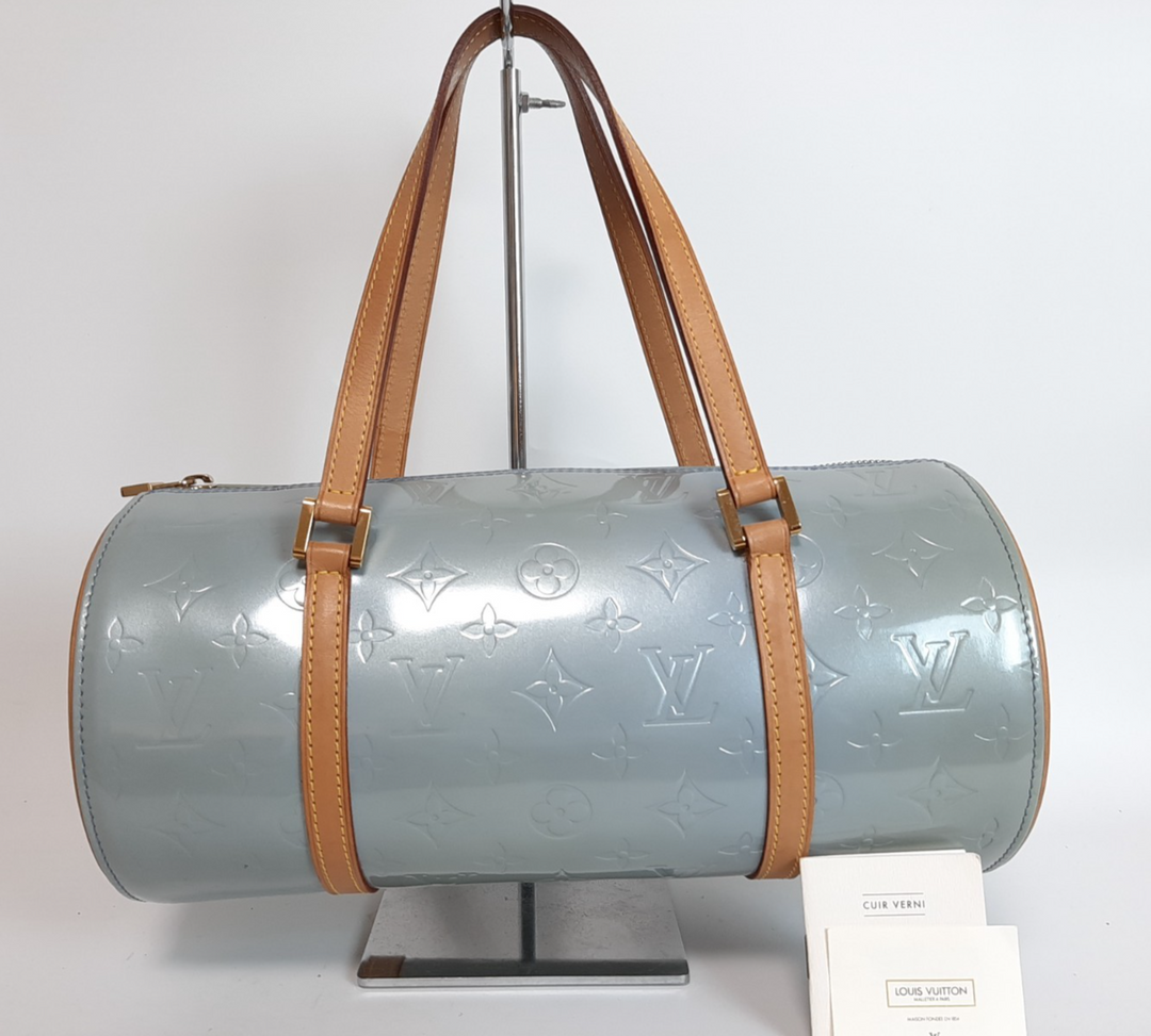 Louis Vuitton Vernis Bedford Hand Bag M91007 Vernis Monogram Blue VI00630